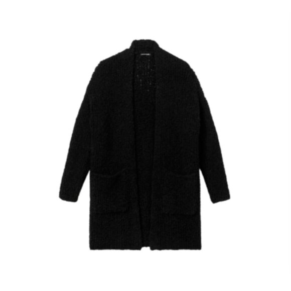 Eileen Fisher Peruvian Loop Alpaca Cardigan Sweater Womens XXS Black Long Sleeve - Picture 1 of 13